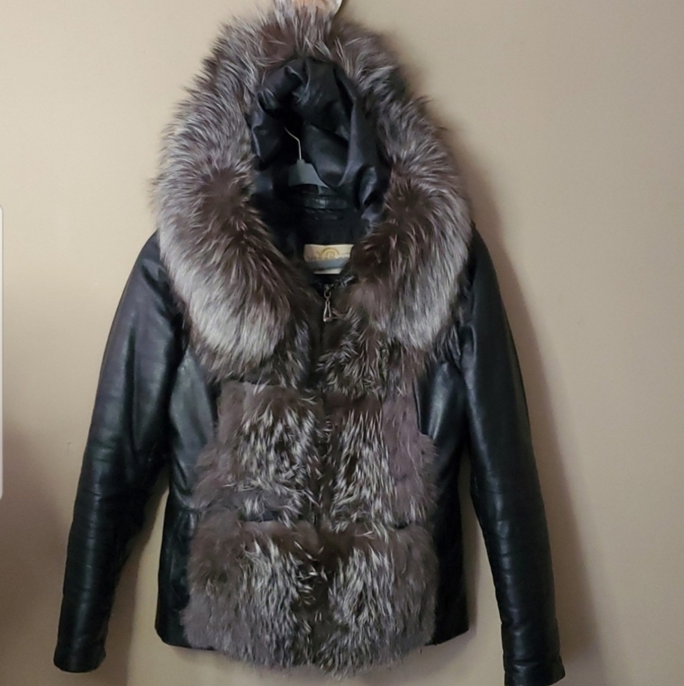 Leather Fox Jacket 3 In 1 With Removable Vest Lining - Picture 14 of 16